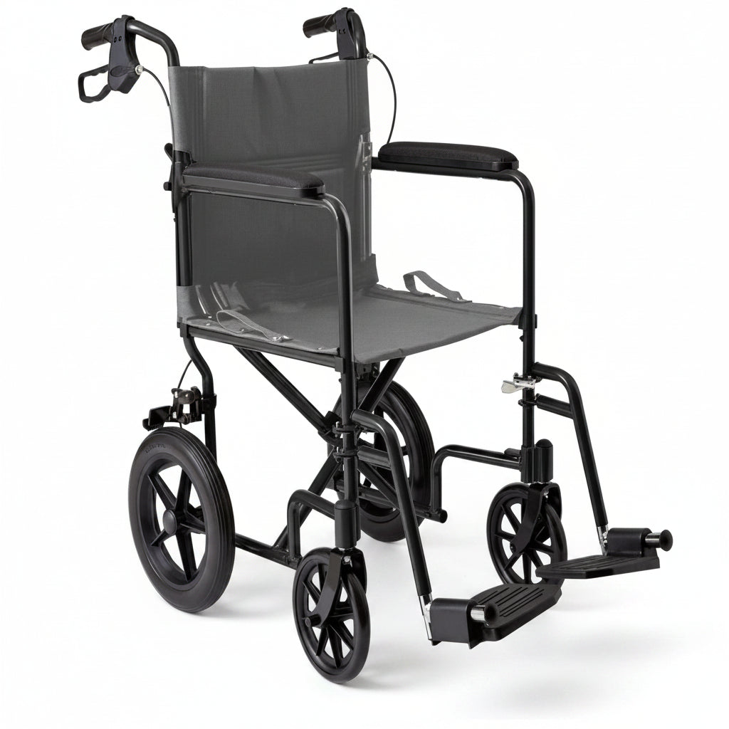 Mobb 12" Wheels Lightweight Transport Chair Black - Rental