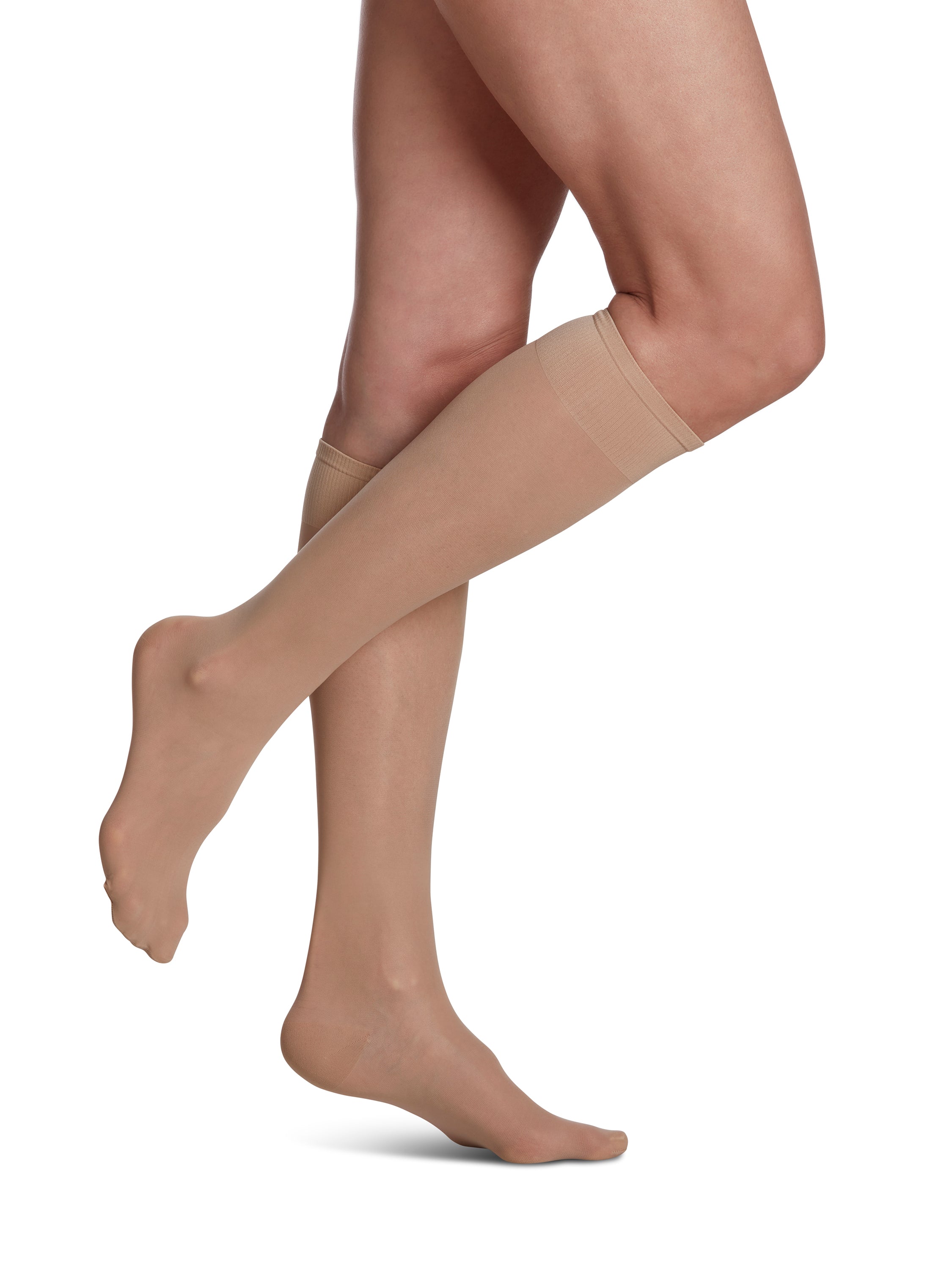 Women's Sheer Fashion Calf Honey (Natural) Large 10 - 12, 15-20mmHg