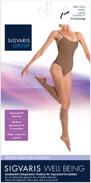 Women's Sheer Fashion Calf Honey (Natural) Large 10 - 12, 15-20mmHg