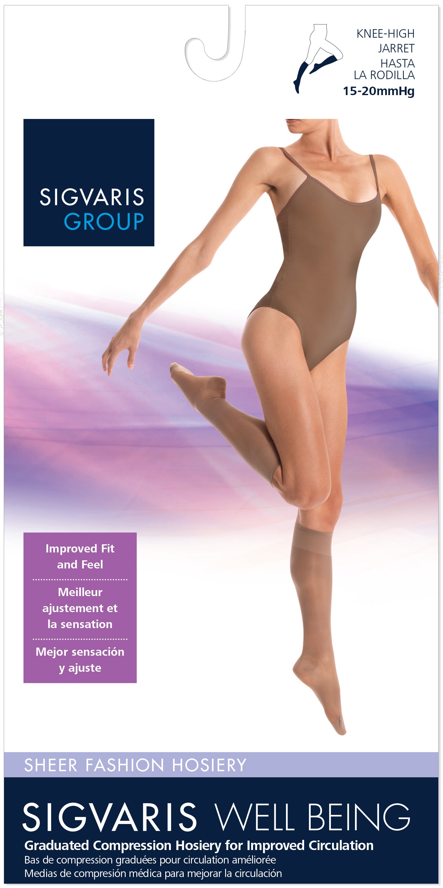 Women's Sheer Fashion Calf Black Medium 7½ - 9½, 15-20mmHg