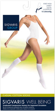 Women's Casual Cotton Calf Black Medium 7½ - 9½, 15-20mmHg