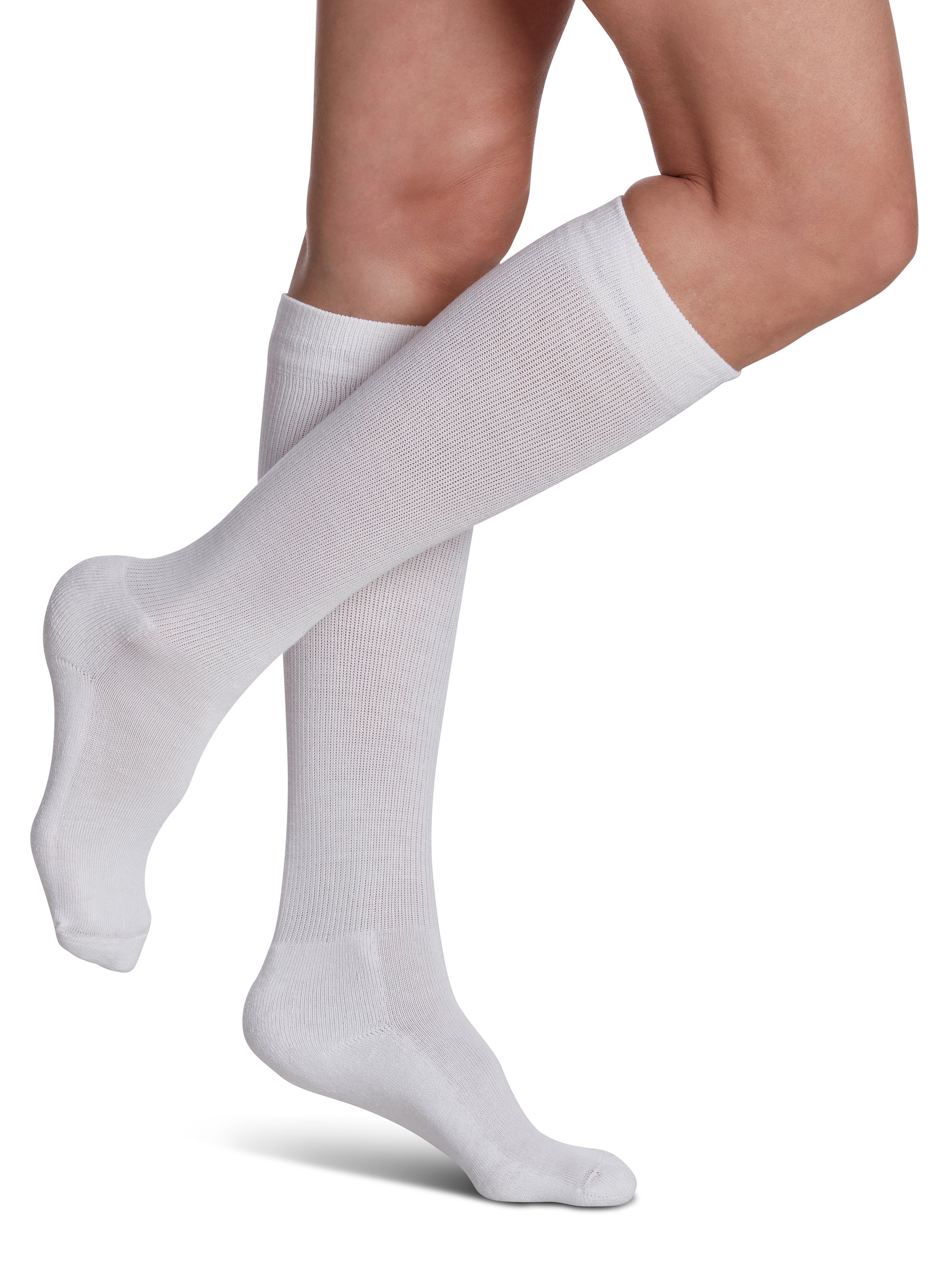 Unisex Eversoft Diabetic Sock Calf White Small 8-15mmHg