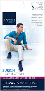 Men's All-Season Merino Wool Calf Black Large 11½ - 14, 15-20mmHg