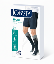 JOBST SPORT STOCKING UNISEX, 15-20MMHG, LG, BLACK, CLOSED TOE