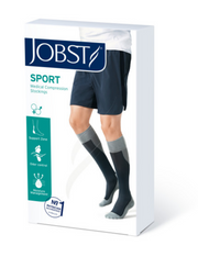 JOBST SPORT STOCKING UNISEX, 15-20MMHG, MED, BLACK, CLOSED TOE