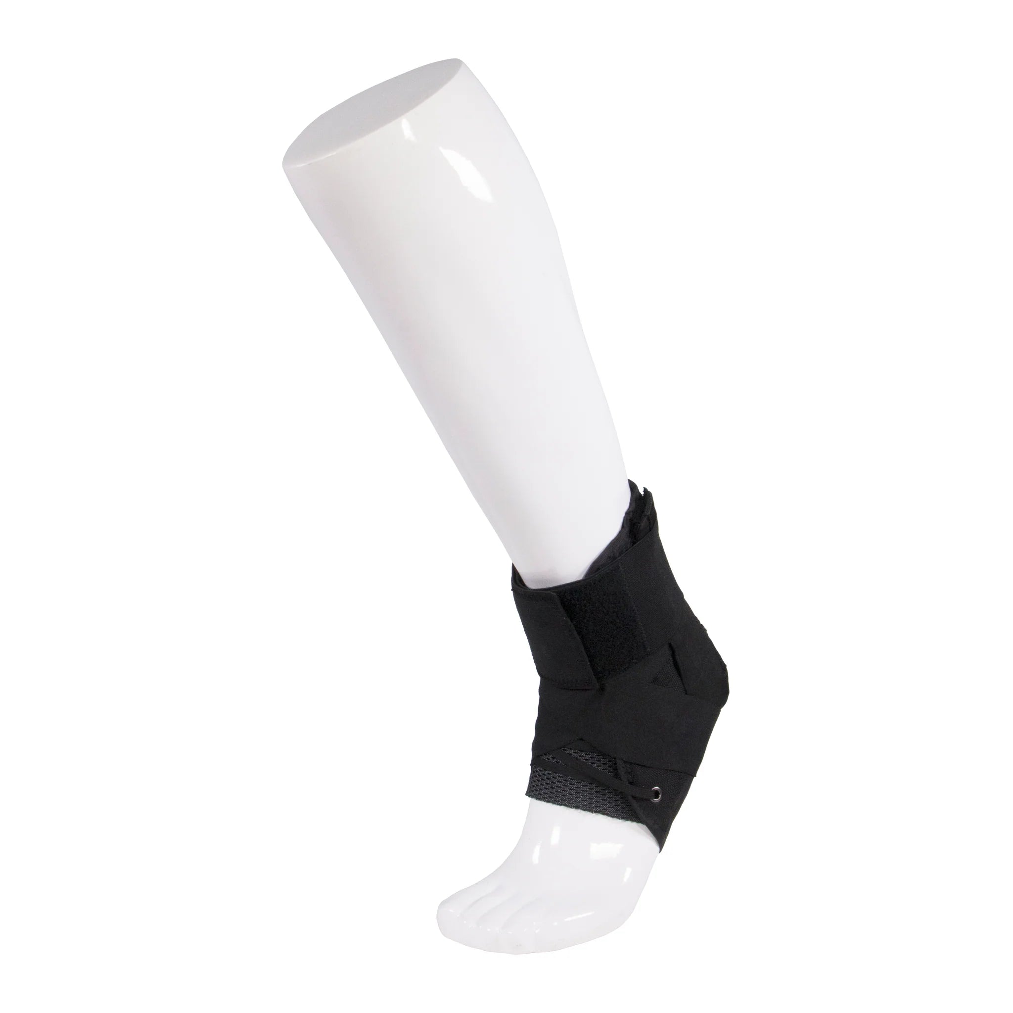 Lace-Up Ankle Stabilizer Brace W/Adjustable Criss-Cross Strap Black L (13-14")