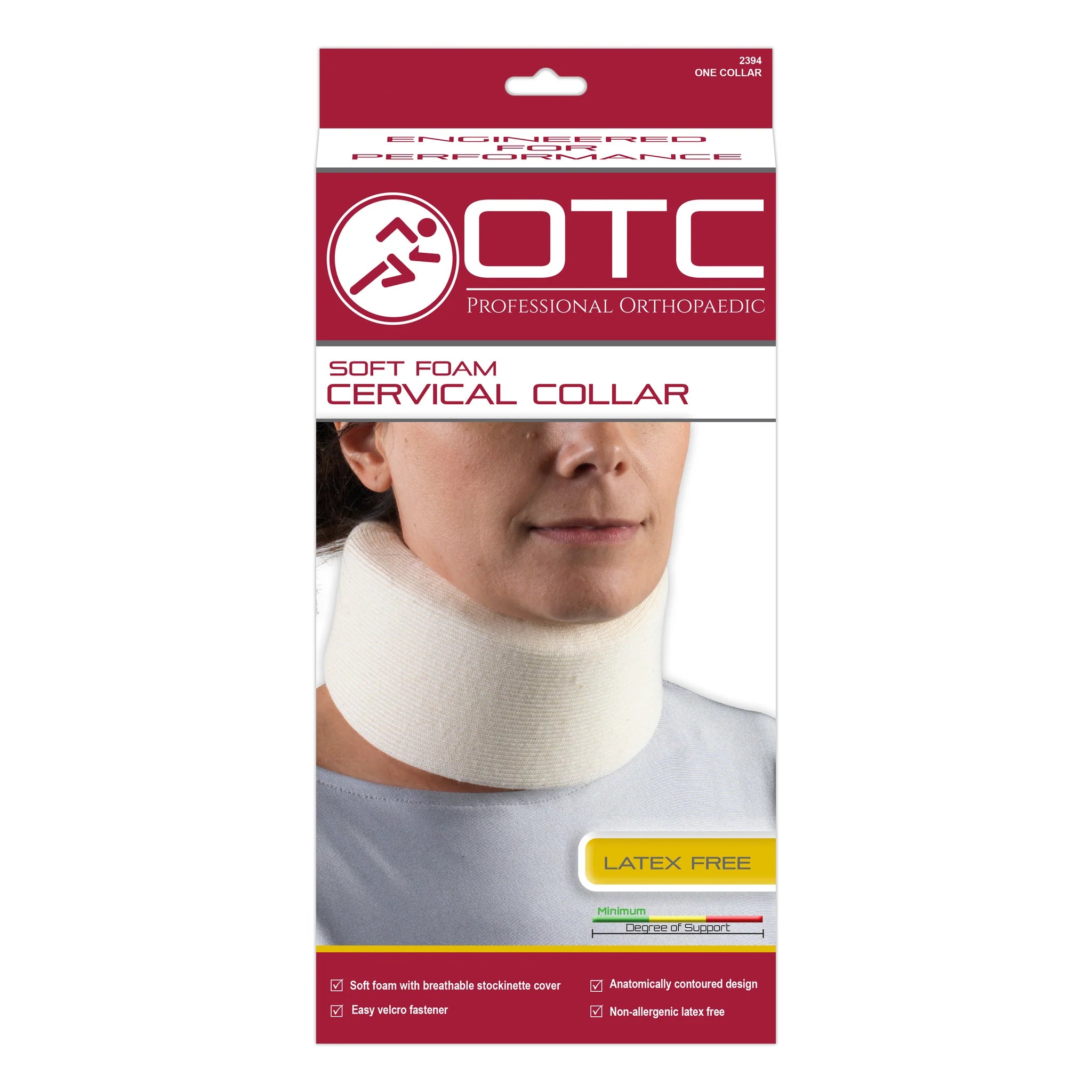 3" Soft Foam Cervical Collar Minimum Support Brace Medium (15.5-17.5") White Latex-Free