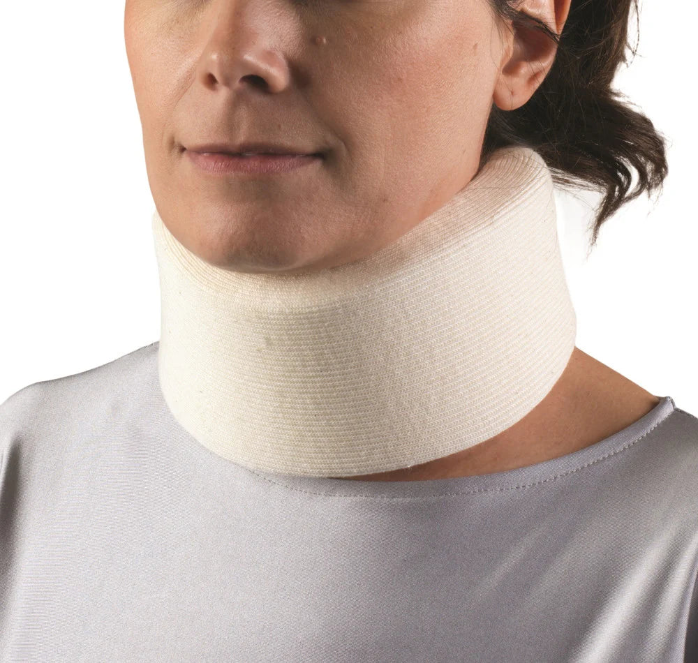 3" Soft Foam Cervical Collar Minimum Support Brace Medium (15.5-17.5") White Latex-Free