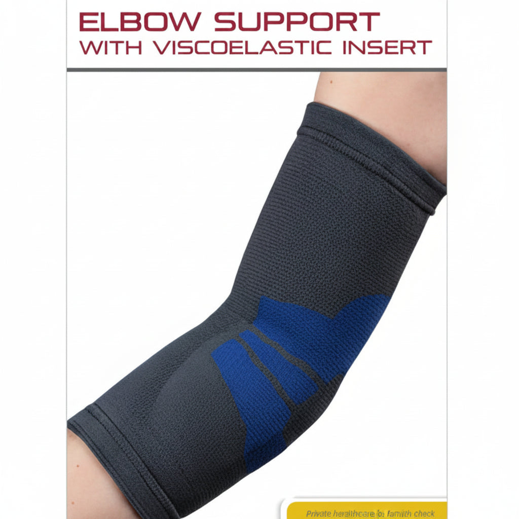Elastic Elbow Support Brace W/Compression Gel Insert Charcoal L (11.5-12.5")