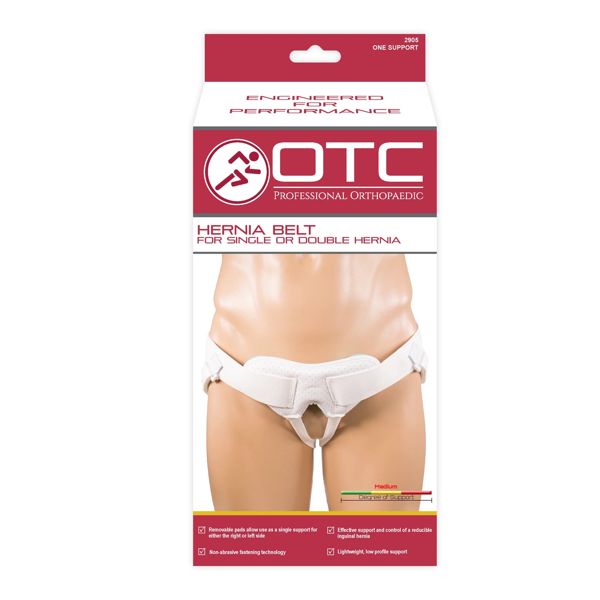 Universal Hernia Support Brace White Small (26-32") For Single Or Double Hernia