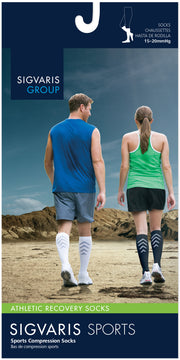 Unisex Athletic Recovery Sock Calf Black Small 15-20mmHg