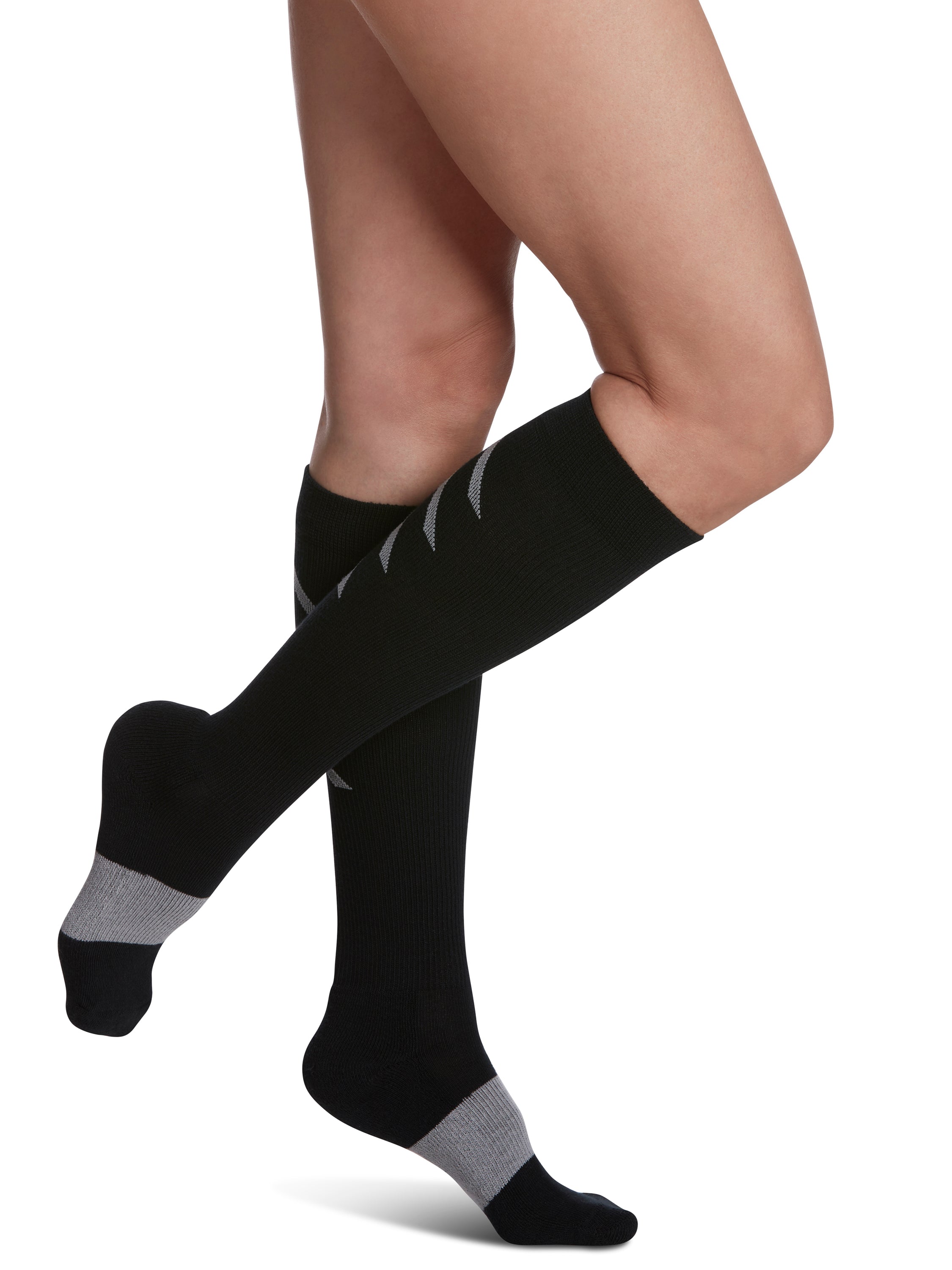 Unisex Athletic Recovery Sock Calf Black Large 15-20mmHg