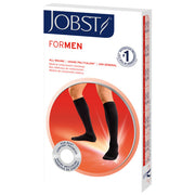 JOBST forMen Compression Socks 15-20 mmHg Knee High, with SoftFit Band, Closed Toe, Black, LG