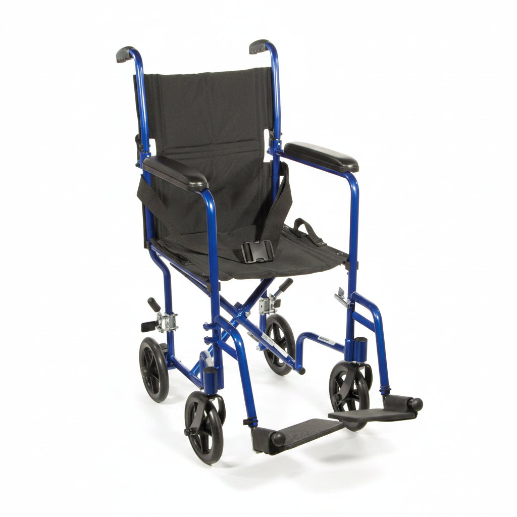Drive Aluminum Transport Chair 19" Blue - Rental