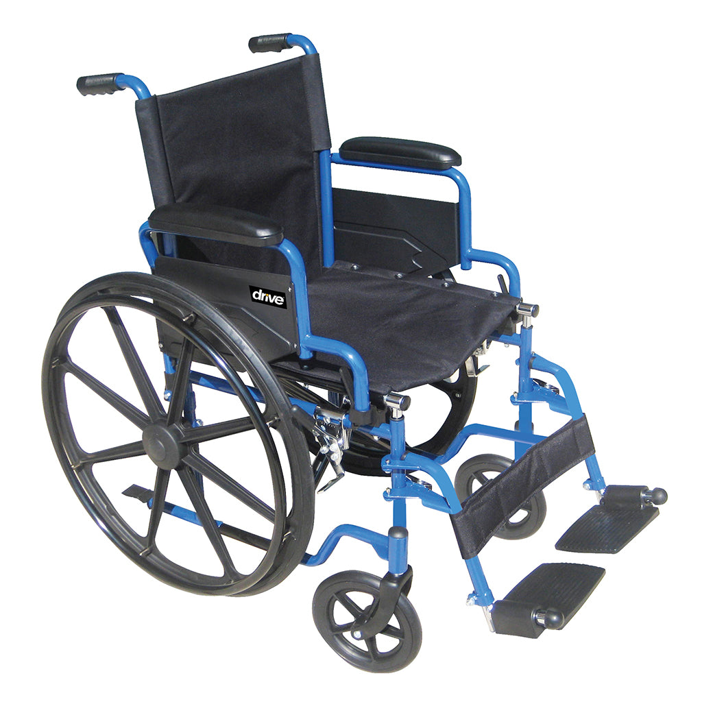 Blue Streak Wheelchair 18" Flip Back Desk Arms Swing Away Footrest