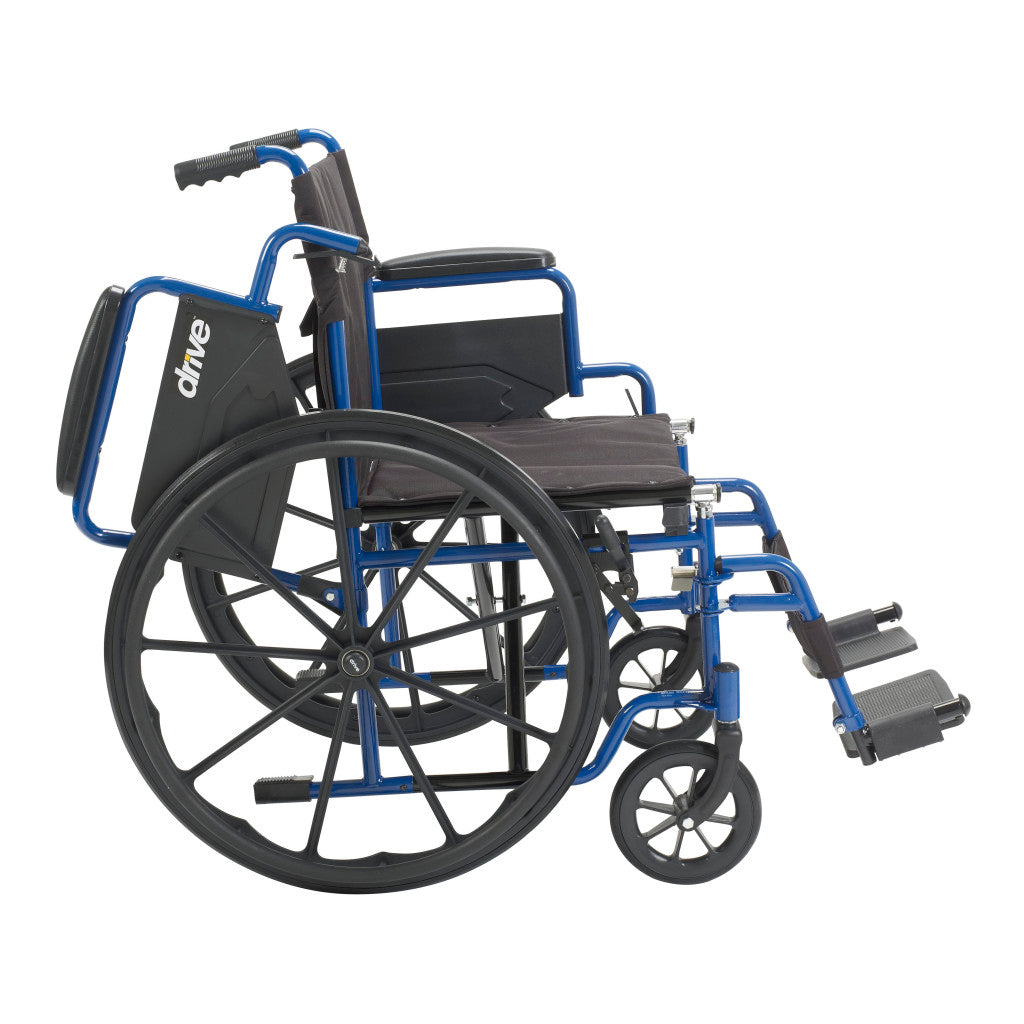 Blue Streak Wheelchair 18" Flip Back Desk Arms Swing Away Footrest