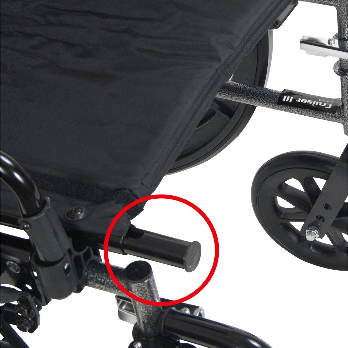 Drive Cruiser X4 Adjustable Desk Armrest Swing Away Footrest 18" Black