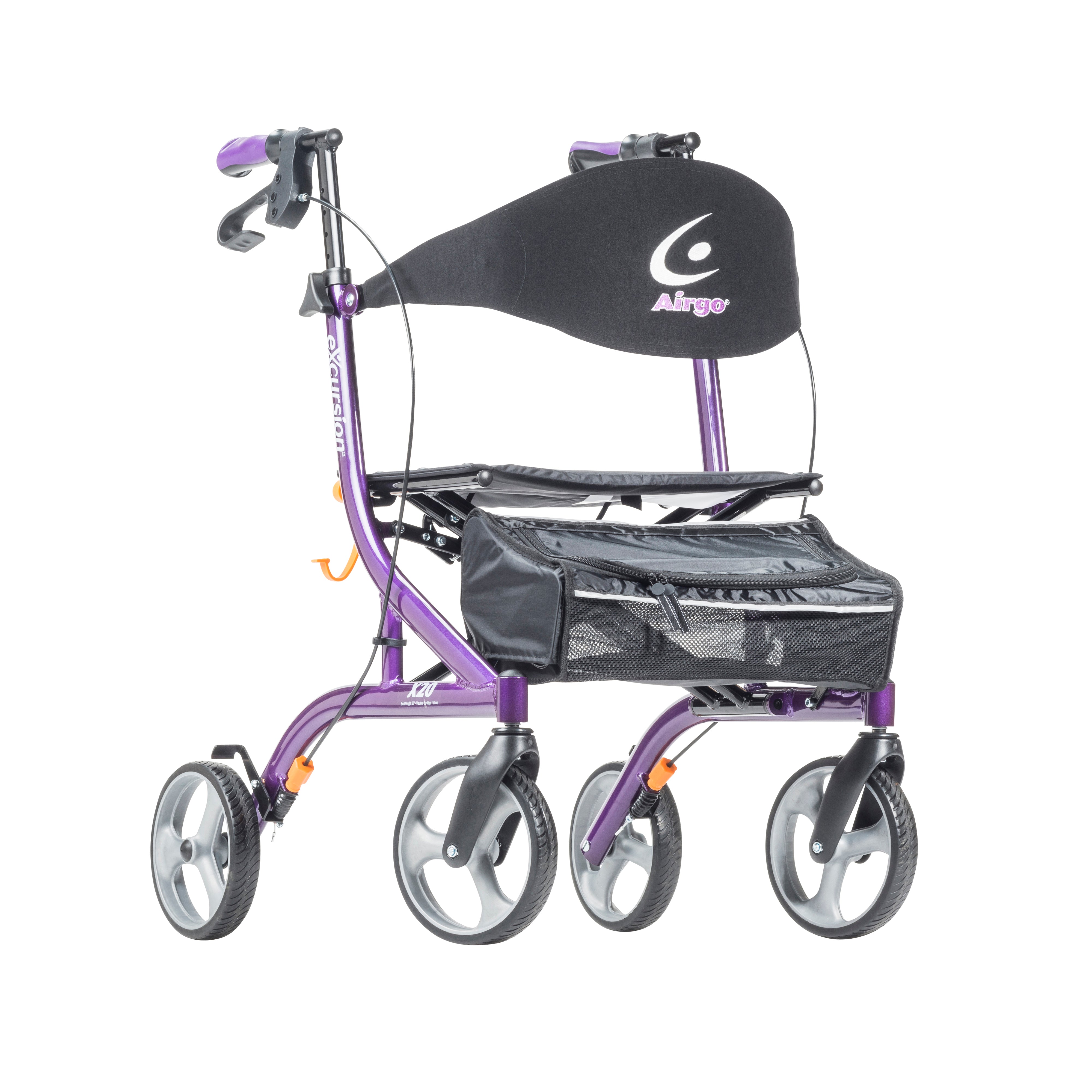 Airgo Excursion X20" Lightweight Side Fold Rollator Purple