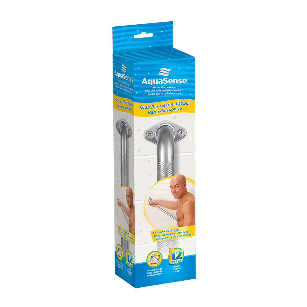 AquaSense grab bar packaging on a white background