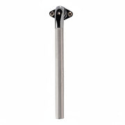Metallic grab bar with textured surface and chrome cap on a white background
