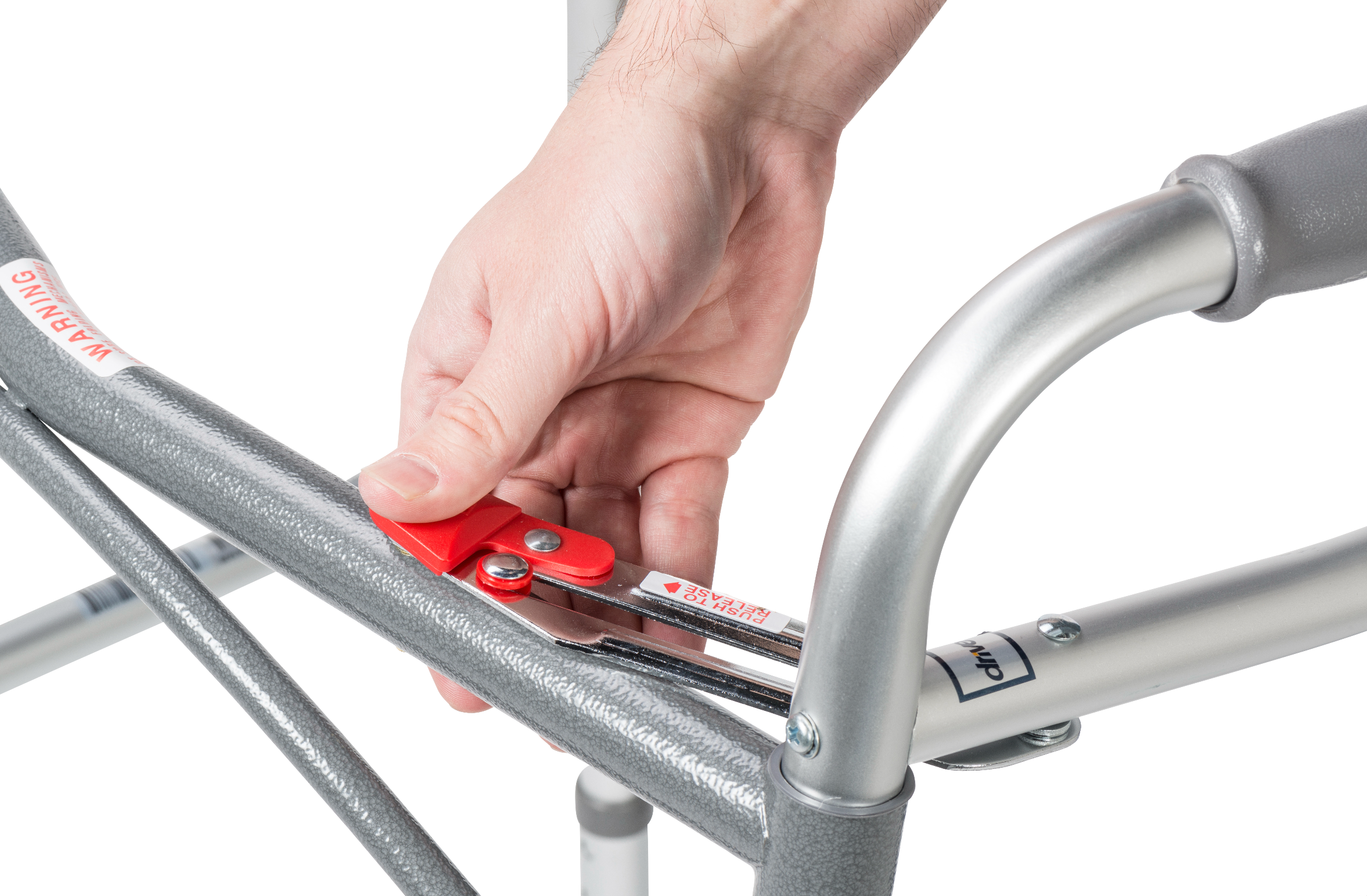 Deluxe Folding Walker Two Button With 5" Wheels