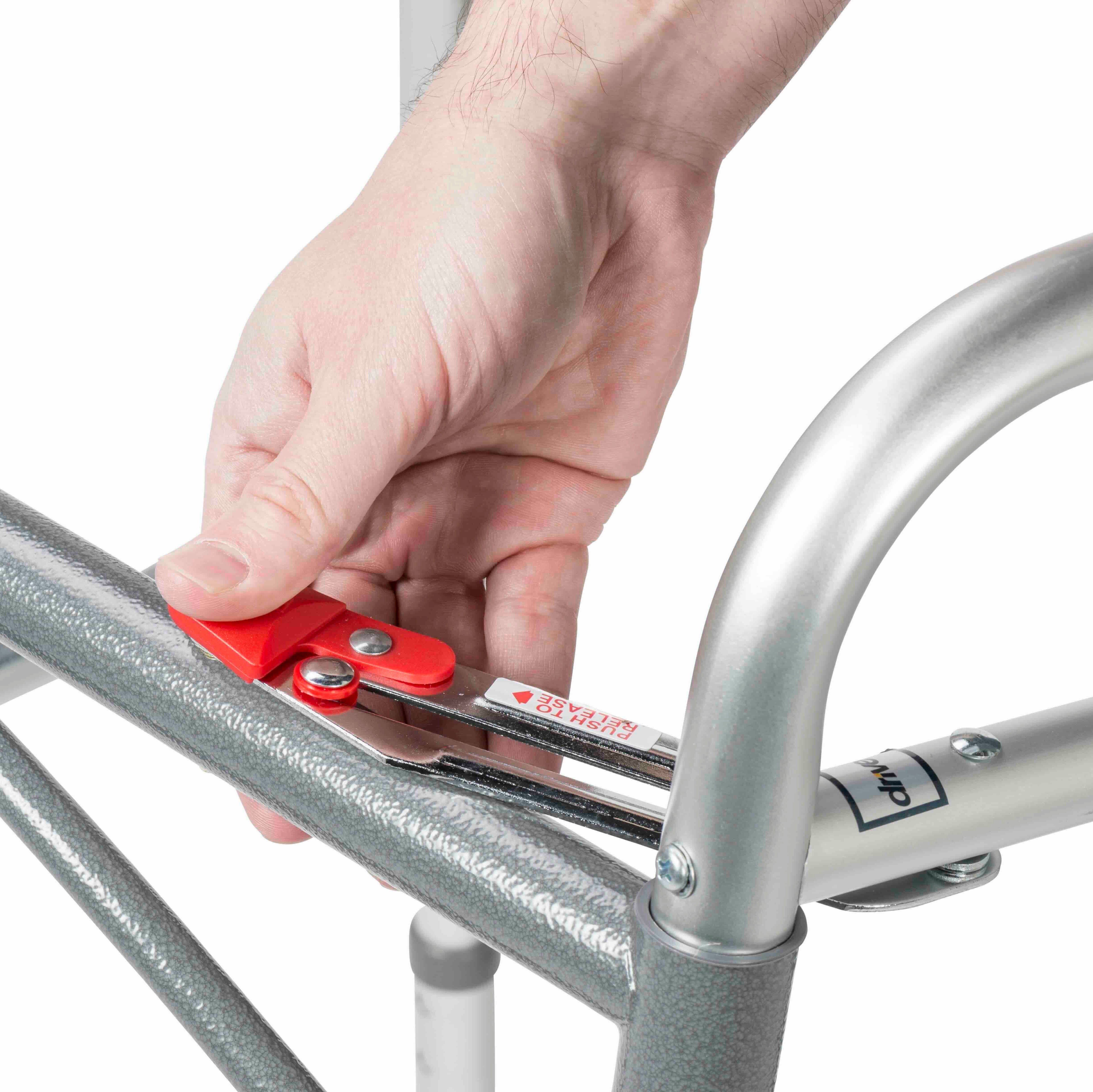 Deluxe Folding Walker Two Button With 5" Wheels