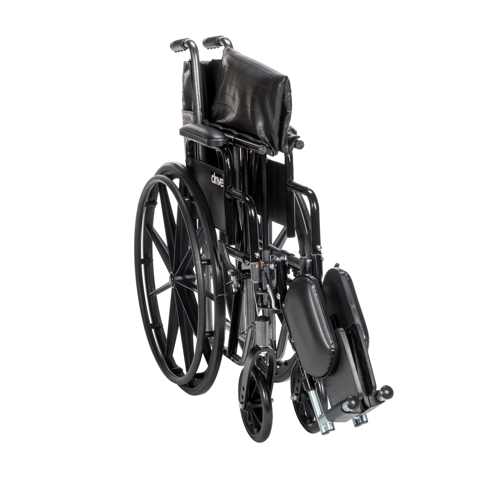 Black wheelchair on a white background