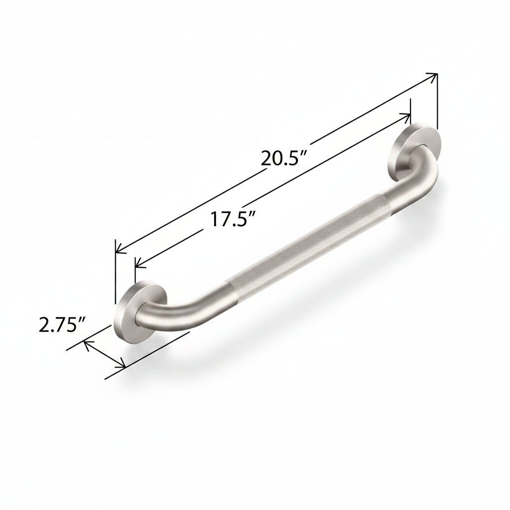 Health Craft 18-Inch Easy Mount Grab Bar Knurled Stainless Steel