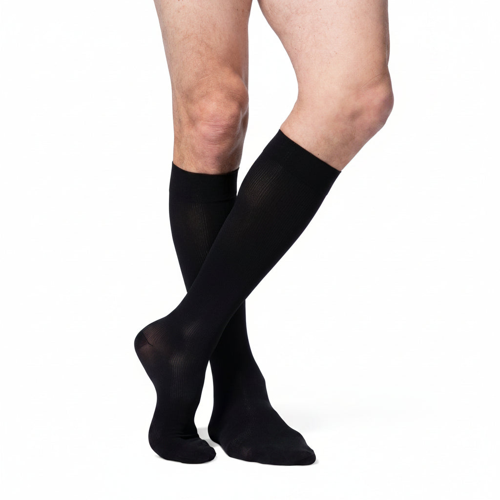 Men's Essential Opaque Calf Black Large Short 20-30 mmHg