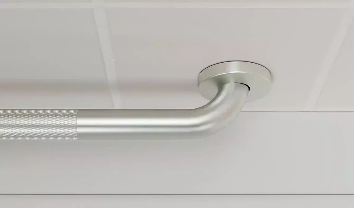 HealthCraft L-Shaped 90° Grab Bar 30″x30″ Stainless Knurled