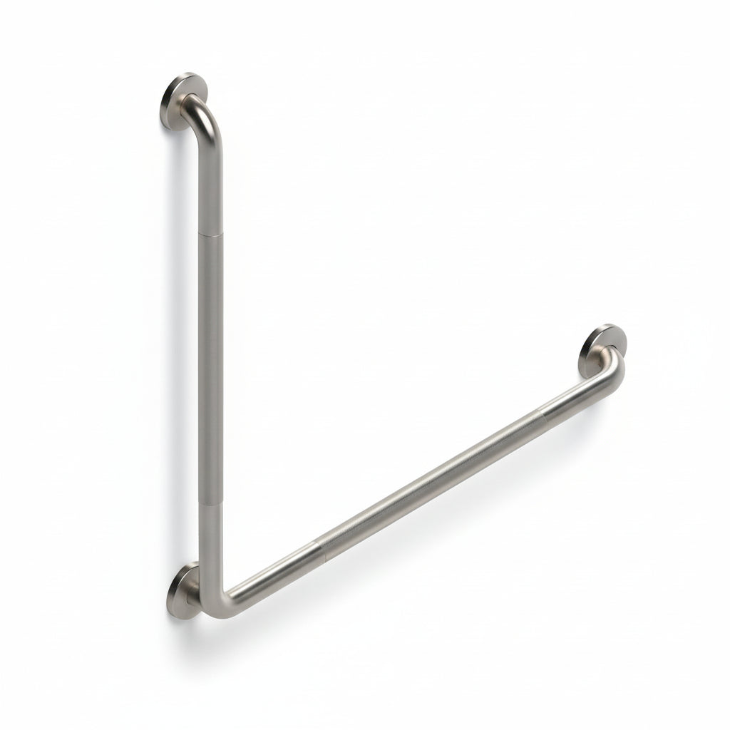 HealthCraft L-Shaped 90° Grab Bar 30″x30″ Stainless Knurled