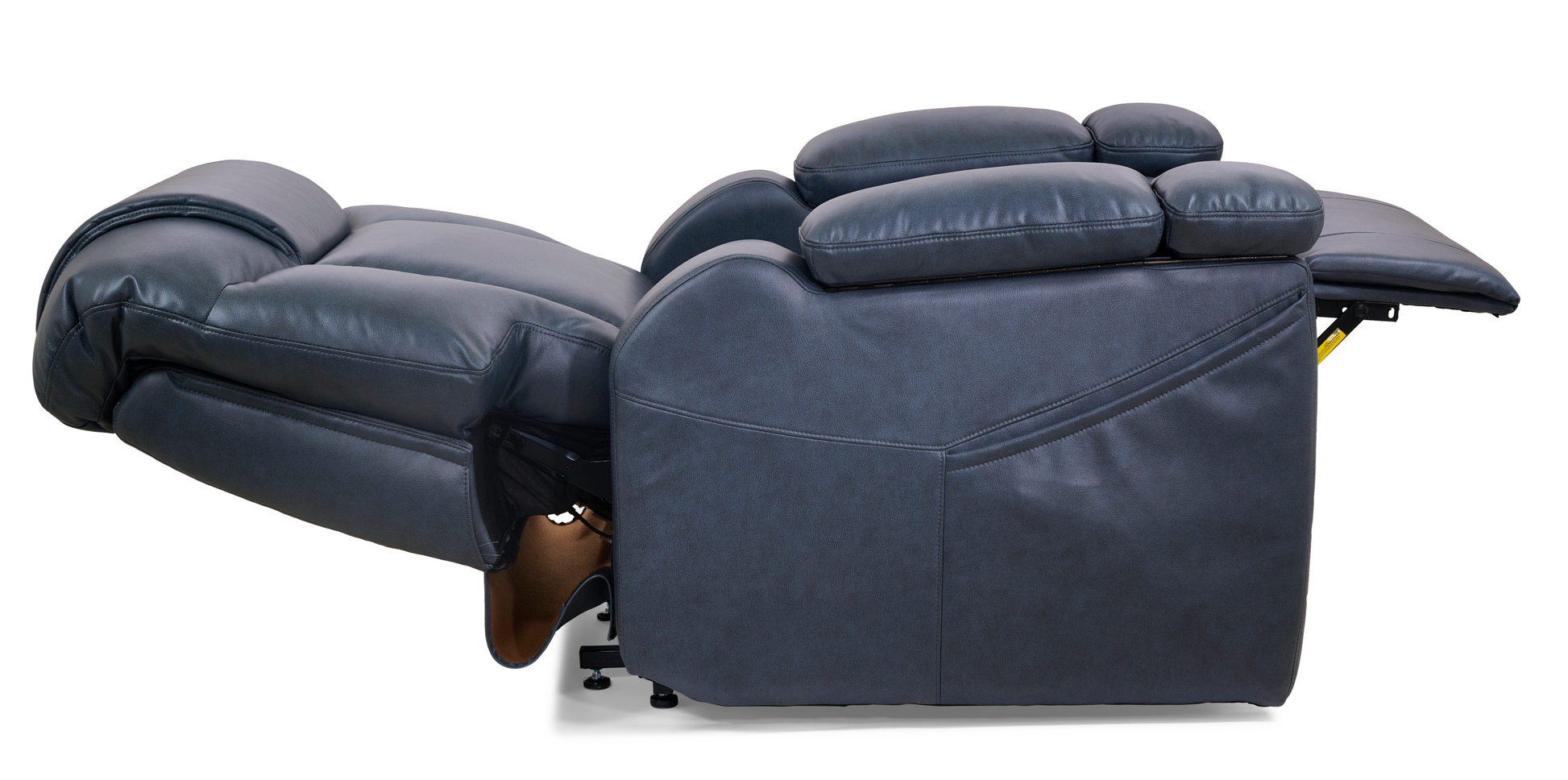 Blue recliner chair on a white background