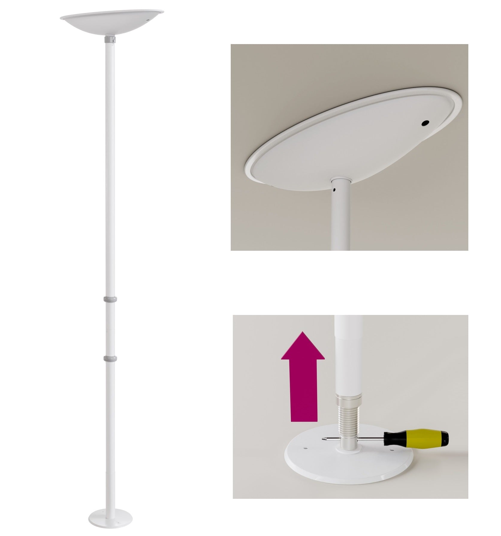 U Pole parts on a white background
