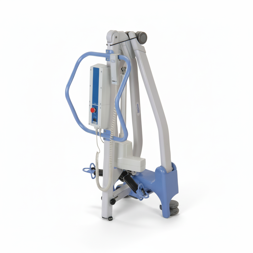 Folded patient lift on a white background