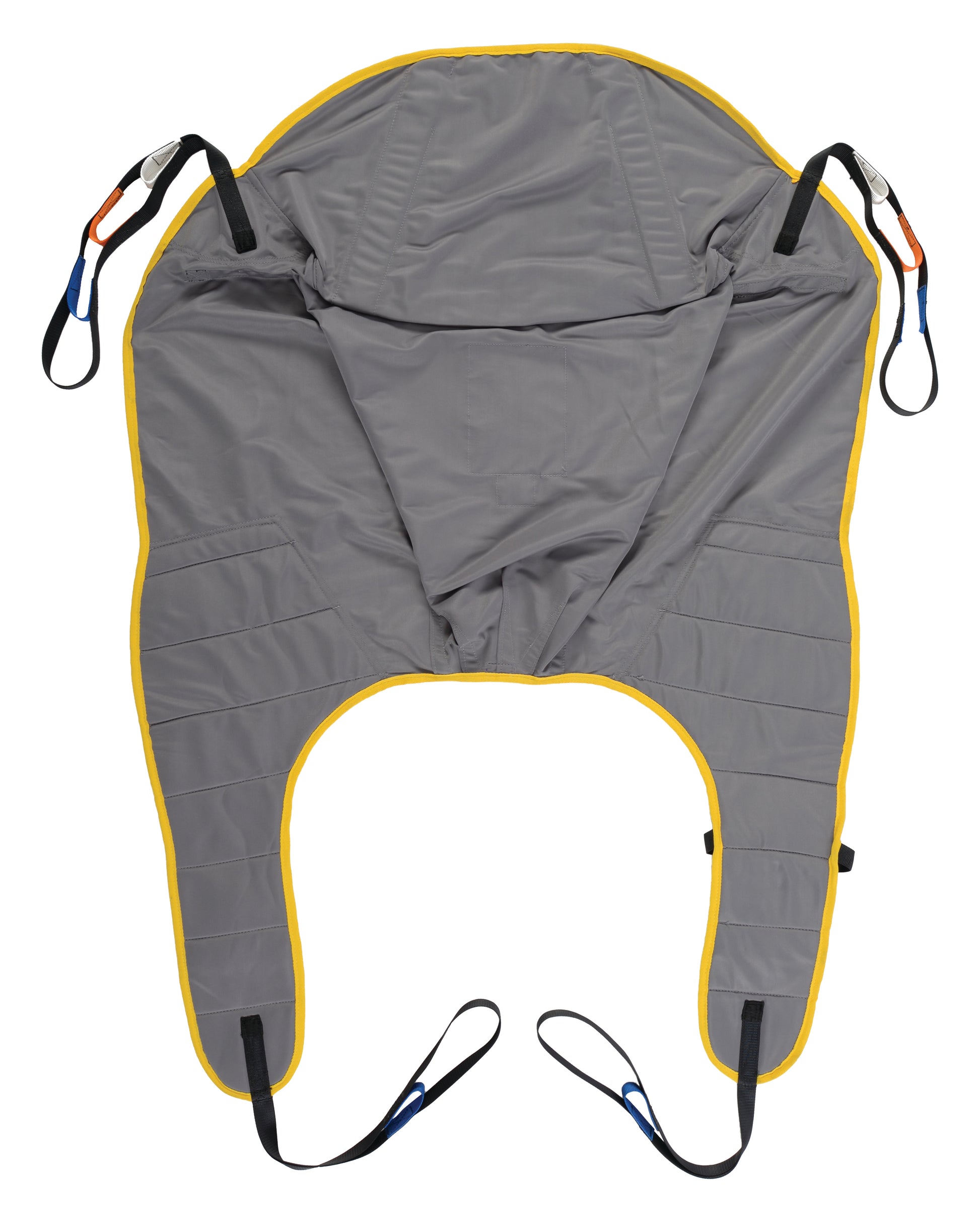 Gray sling with yellow trim on a white background
