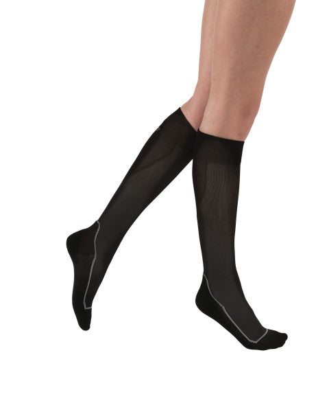 JOBST SPORT STOCKING UNISEX, 15-20MMHG, MED, BLACK, CLOSED TOE