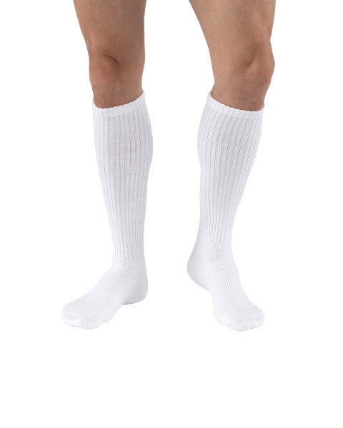 JOBST SensiFoot Diabetic Compression Socks 8-15 mmHg Knee High, Closed Toe, White, L