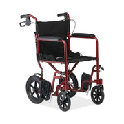 Basic Aluminum Transport Chair With 12" Wheels Red - Rental