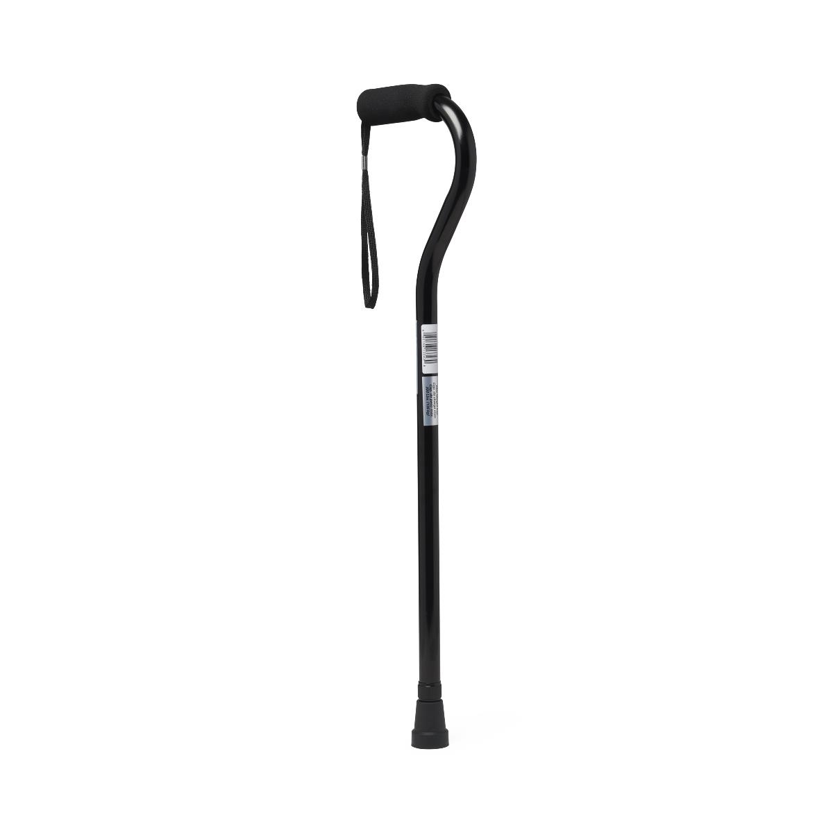 Black walking cane on a white background