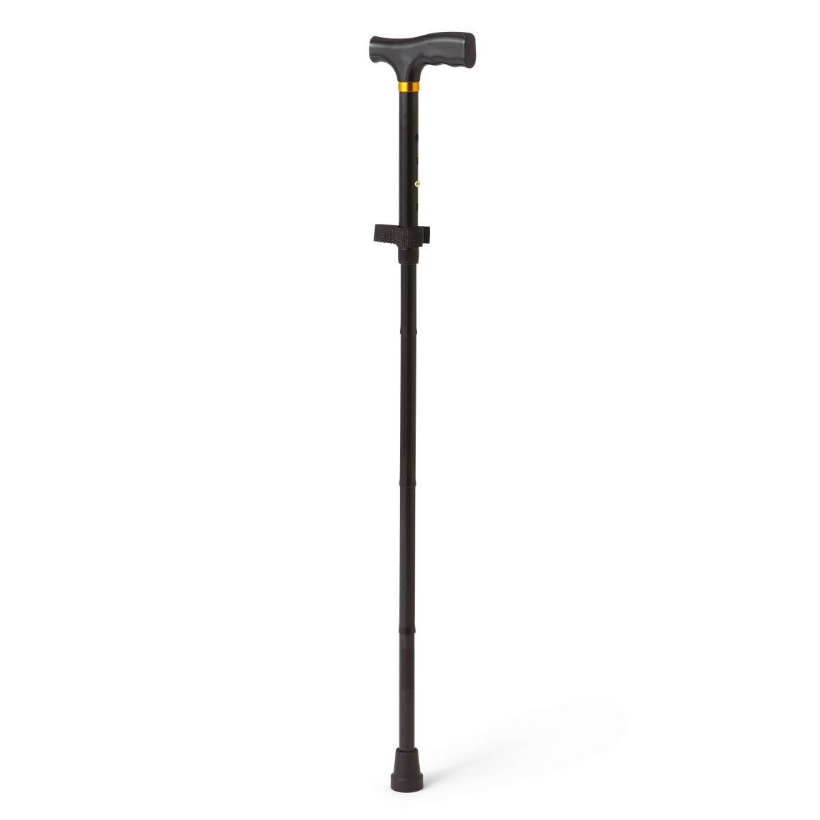 Folding T Handle Cane Aluminum Black