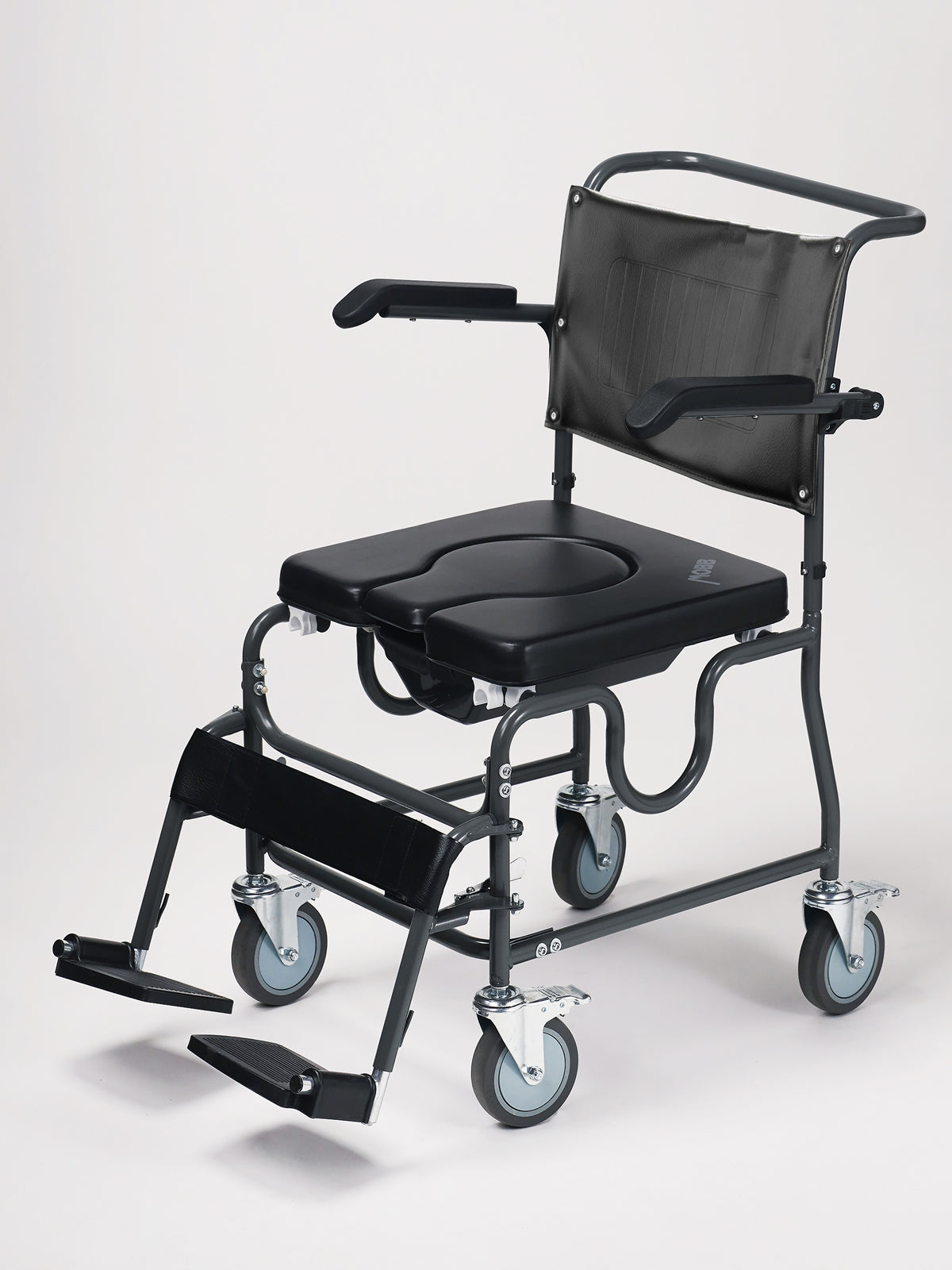 4 Ways Padded Commode Chair W/ Wheels