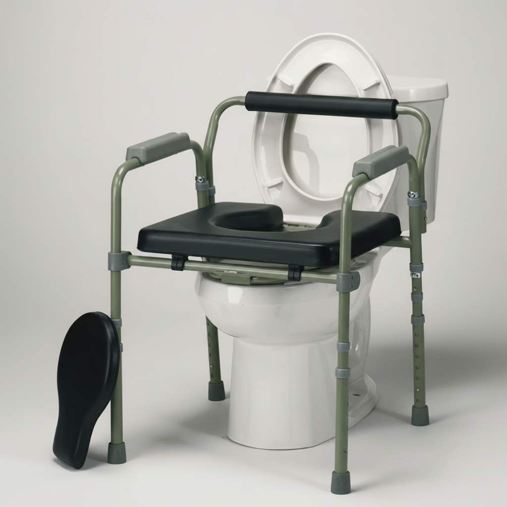 Padded Folding Commode Chair