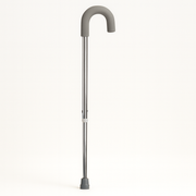 Gray walking cane on a white background