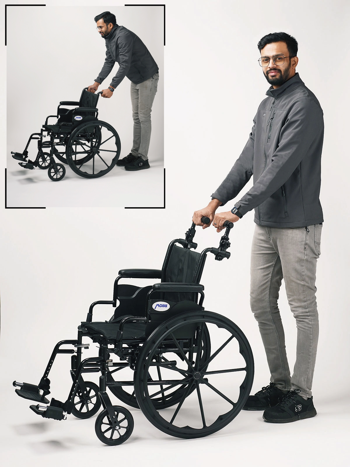 Pushpal Adjustable Extended Support Handle for Wheelchairs, Transport Chairs & Rollators