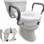 Carex E-Z Lock Raised Toilet Seat With Armrests