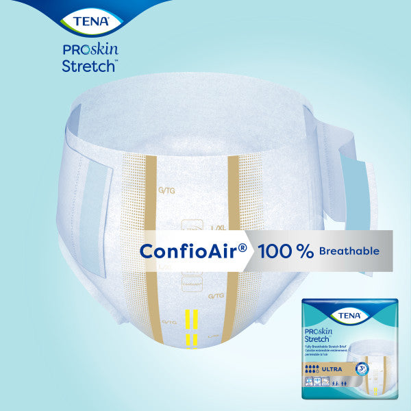 TENA ProSkin Stretch Ultra Brief, Heavy Absorbency, Unisex, Medium/Regular, 36 count