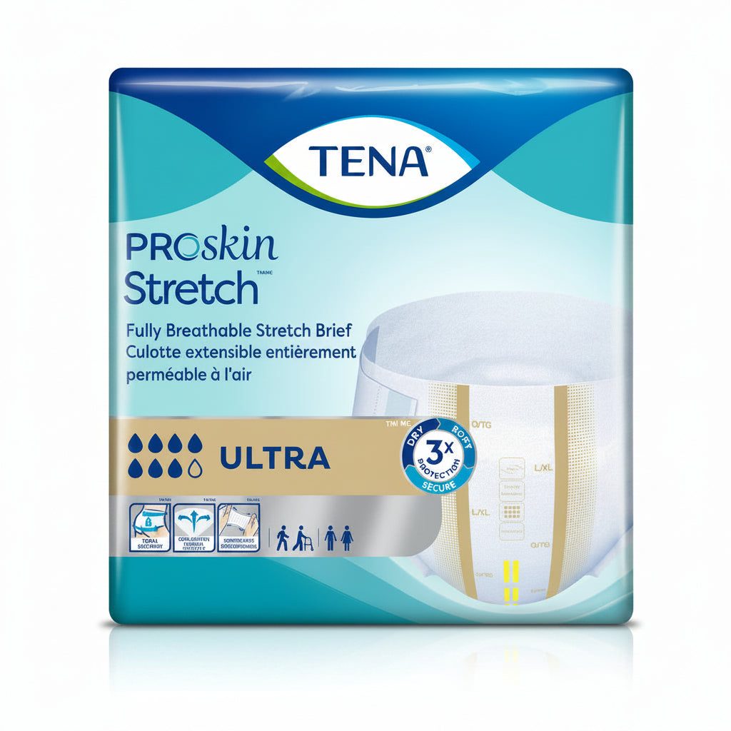 TENA ProSkin Stretch Ultra Brief, Heavy Absorbency, Unisex, Large/X-Large, 36 count