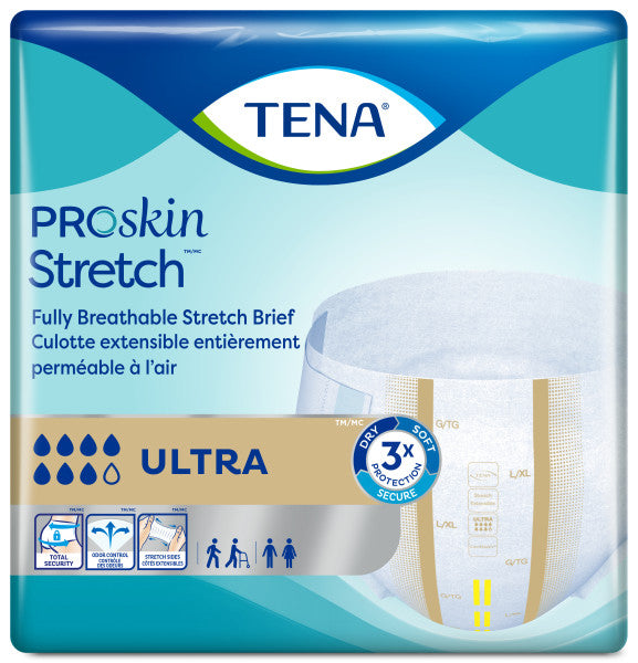 TENA ProSkin Stretch Ultra Brief, Heavy Absorbency, Unisex, Large/X-Large, 36 count
