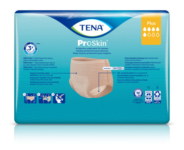 TENA ProSkin Protective Underwear for Women, Moderate Absorbency, S/M, 20 Count