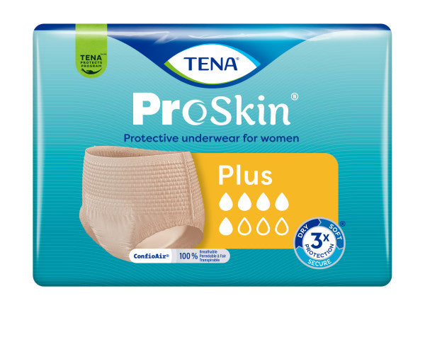 TENA ProSkin Protective Underwear for Women, Moderate Absorbency, Large, 18 Count